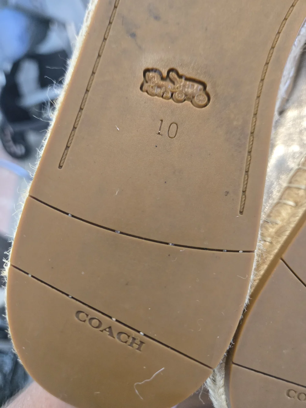 Coach Camryn Metallic Leather Espadrille Slip-on Size 10